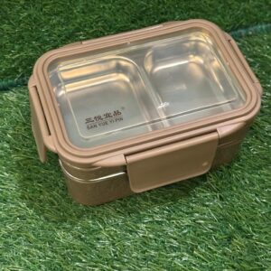 Duo-Steel Dual-Compartment Stainless Steel Lunch Box