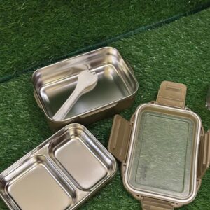 Duo-Steel Dual-Compartment Stainless Steel Lunch Box